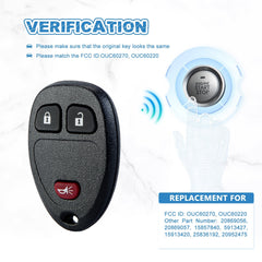Car Key Fob Replacement for 2007-2009 Equinox 3 Button OUC60270, OUC60220 KR-C3RD