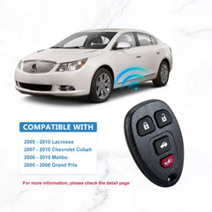 4 Button Keyless Entry Remote Replacement for 2007-2008 Saturn Aura Sky KOBGT04A KR-C4RB
