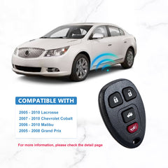 4 Button Keyless Entry Remote Replacement for 2007-2008 Saturn Aura Sky KOBGT04A KR-C4RB