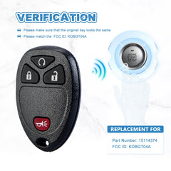 Replacement for 2006-2011 Chevrolet HHR 4 Button Keyless Entry Remote KOBGT04A  KR-C4RE