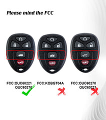 Self Programmable Car Key Keyless Entry Remote Replacement for 2011 Buick Lucerne/2011-2013 Chevy Impala 315MHZ with FCC: OUC60221, OUC60270