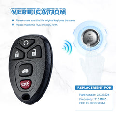 5 Button Keyless Entry Cotrol Replacement for Malibu Cobalt G5 G6 Grand Prix Lacrosse Allure 22733524 KOBGT04A