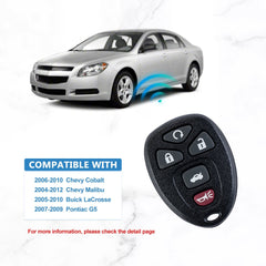 5 Button Keyless Entry Cotrol Replacement for Malibu Cobalt G5 G6 Grand Prix Lacrosse Allure 22733524 KOBGT04A