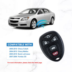5 Button Keyless Entry Cotrol Replacement for Malibu Cobalt G5 G6 Grand Prix Lacrosse Allure 22733524 KOBGT04A