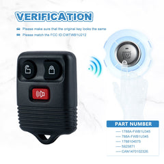 Car Key Fob 3 Button Replacement for Mazda for Lincoln for Ford for Mercury for CWTWB1U212 CWTWB1U331 CWTWB1U345