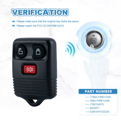 Car Key Fob 3 Button Replacement for Mazda for Lincoln for Ford for Mercury for CWTWB1U212 CWTWB1U331 CWTWB1U345