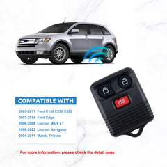 Car Key Fob 3 Button Replacement for Mazda for Lincoln for Ford for Mercury for CWTWB1U212 CWTWB1U331 CWTWB1U345