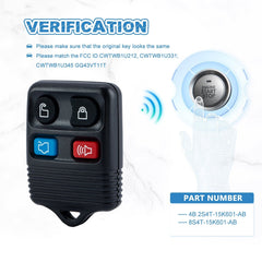 Keyless Entry Remote Replacement for Ford CWTWB1U212 CWTWB1U331 GQ43VT11T CWTWB1U345 KR-F4RA-50