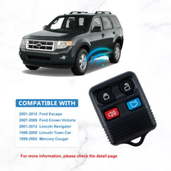Keyless Entry Remote Replacement for Ford CWTWB1U212 CWTWB1U331 GQ43VT11T CWTWB1U345