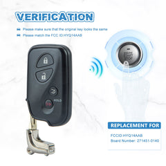 Smart Car Key Fob Replacement for Lexus ES GS is LS with FCC ID: HYQ14AAB (271451-0140)