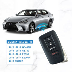 Keyless Entry Remote for 2013-2018 ES350 GS350 4 BTN Smart Key fob with FCC ID: HYQ14FBA 281451-0020  KR-L4RC