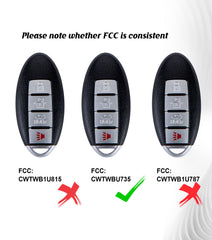 Smart Proximity Insert Keyless Entry Remote Self Programmable Key Fob Replacement for 2007-2008 Nissan Maxima with FCC: CWTWBU735
