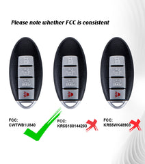 Smart Car Key Self Programmable Keyless Entry Remote Replacement for 2013-2018 Nissan Sentra /2012-2019 VNissan ERAS with FCC: CWTWB1U840