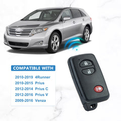 Smart car Key fob Replacement for Toyota 4Runner Prius C V Venza with FCC ID: HYQ14ACX 271451-5290 KR-T3RE