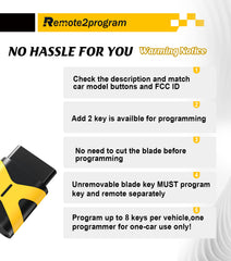 Car Key Programming Tool/Add 2 Keys and Uncut Car Key Replacement for 2012-2014 Toyota Camry with FCC: HYQ12BDM