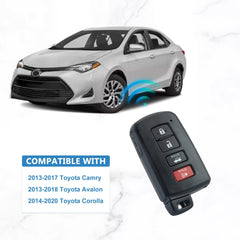 Keyless Entry Remote Smart Car Key Fob 4 Button Replacement for 2013,2014, 2015, 2016, 2017 Toyota Camry Corolla
