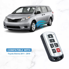 Smart car Key fob Replacement for 2011 - 2019 Toyota Sienna Keyless Remote with FCC ID: HYQ14ADR Keyless Entry Uncut Transponder