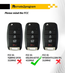 Self Pogrammable Keyless Entry Remote Control Replacement for 2014-2019 Kia Forte with FCC: OSLOKA-875T