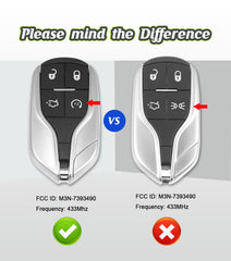 Smart Car Key DIY Voice Installer Device Keyless Entry Remote Replacemnt for 2014 - 2017 Maserati Quattroporte Ghibli M3N-7393490