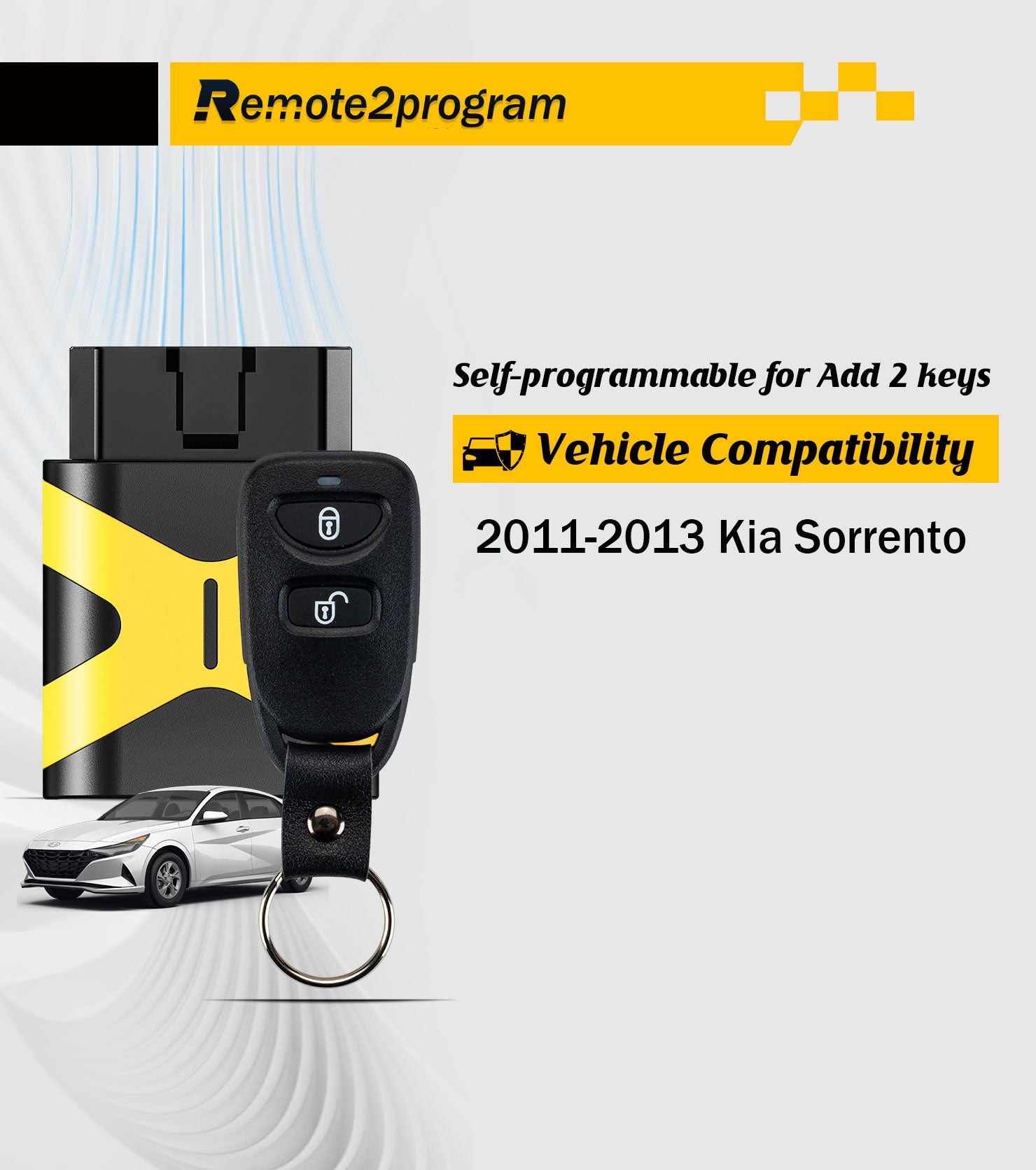 Self Programmable Car Key Fob and Keyless Entry Remote Replacement for 2011-2013 Kia Sorrento with FCC: PINHA-T036
