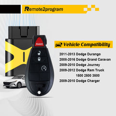 Self Programmable Car Key/Easy and Safe/Bluetooth and Keyless Entry Remote for Dodge/Chrlyer with FCC: M3N5WY783X or IYZ-C01C