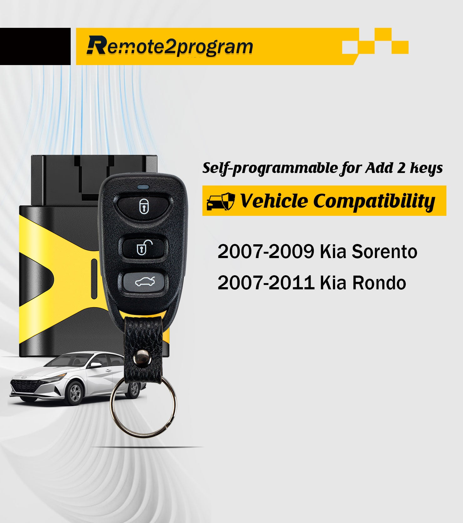 Self Programmable Car Key Fob and Keyless Entry Car Key Replacement for 2007-2009 Kia Sorento/2007-2011 Kia Rondo with FCC: PLNHM-T011