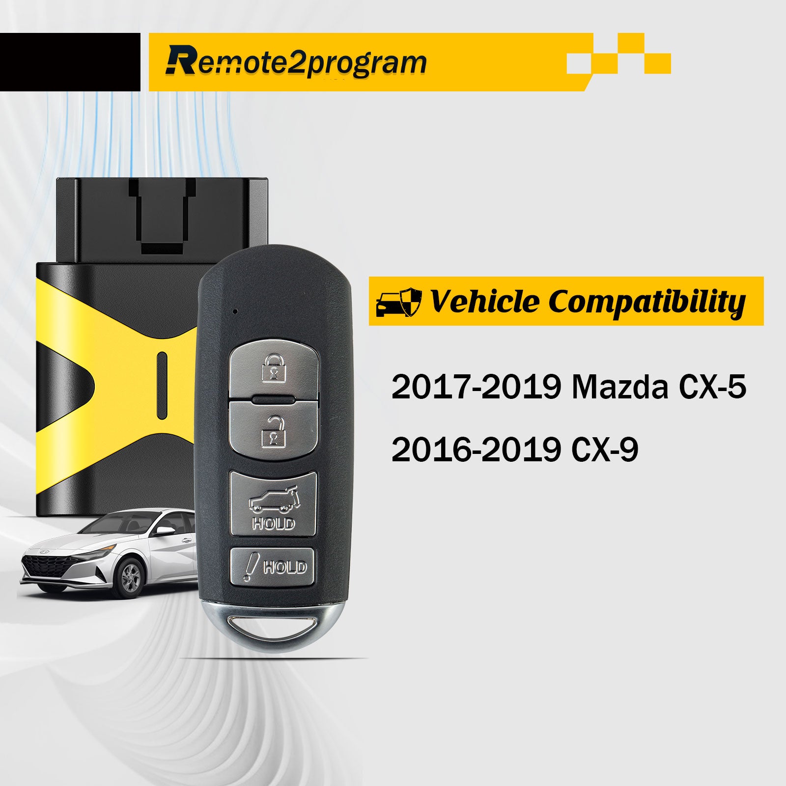 Self Programmable Car Key and Smart Keyless Entry Remote Replacement for 2017-2019 Mazda CX-5/2016-2019 CX-9 with FCC: WAZSKE13D01
