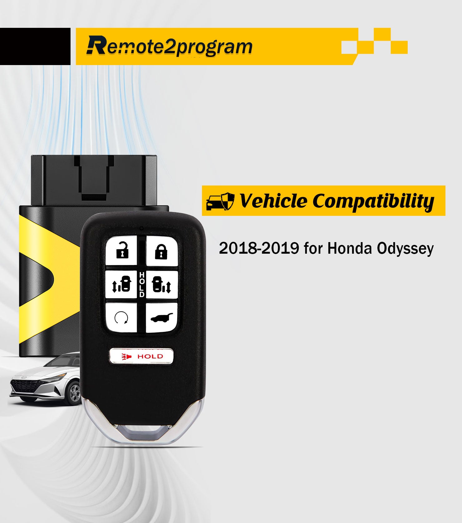 DIY Key Simple and Safe Self Programming Car Key Control and Smart Keyless Entry Remote Replacement for 2018-2019 for Honda Odyssey with FCC: KR5V2X