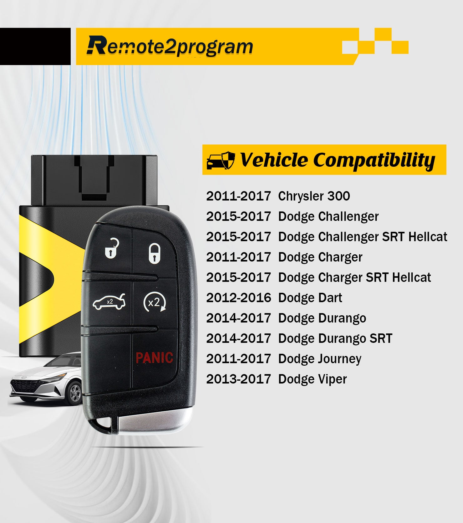Simple and Safe Self Programming Smart Car Key Control/Bluetooth and Keyless Entry Remote Replacement for Dodge/Challenger/Charger/Chr-ysler with FCC: M3N-40821302