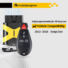 All Key Lost OBD Scanner Diagnostic Tool/Add 2 Keys and Keyless Entry Remote Replacement for Dodge with FCC: M3N32297100