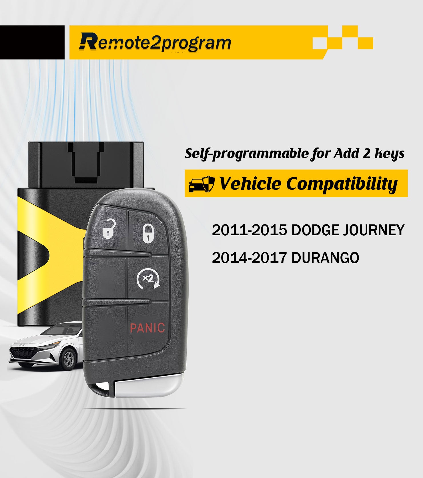 DIY Programming Car Key Keyless Entry Remote Replacement for Dodge Durango/Journey with FCC: M3N-40821302