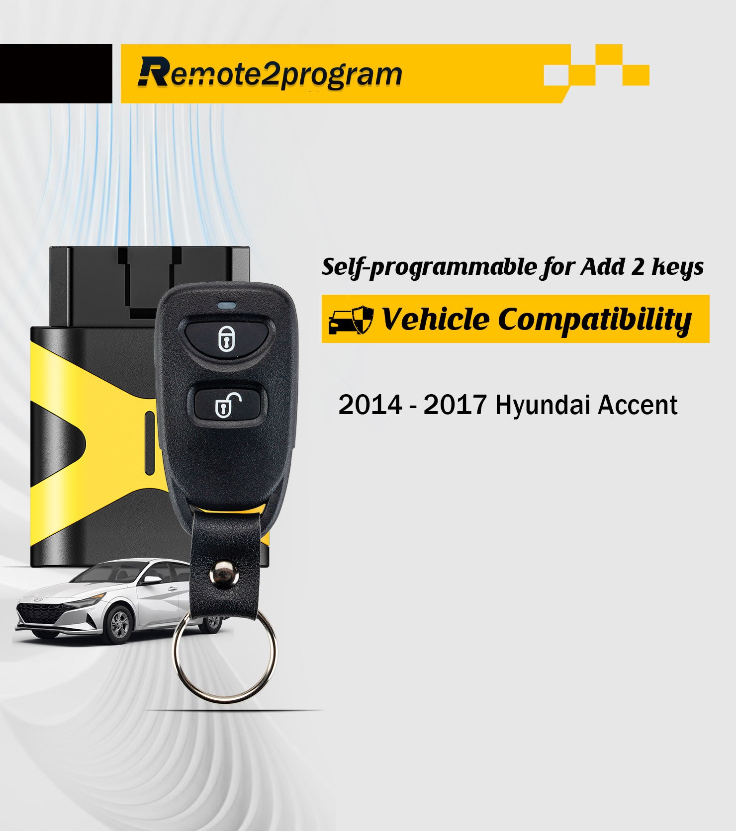 Car Key Remote Simple and Safe Self Programming Car Key Control and Keyless Entry Remote Replacement for 2014-2017 Hyundai Accent with FCC: TQ8-RKE-4F14