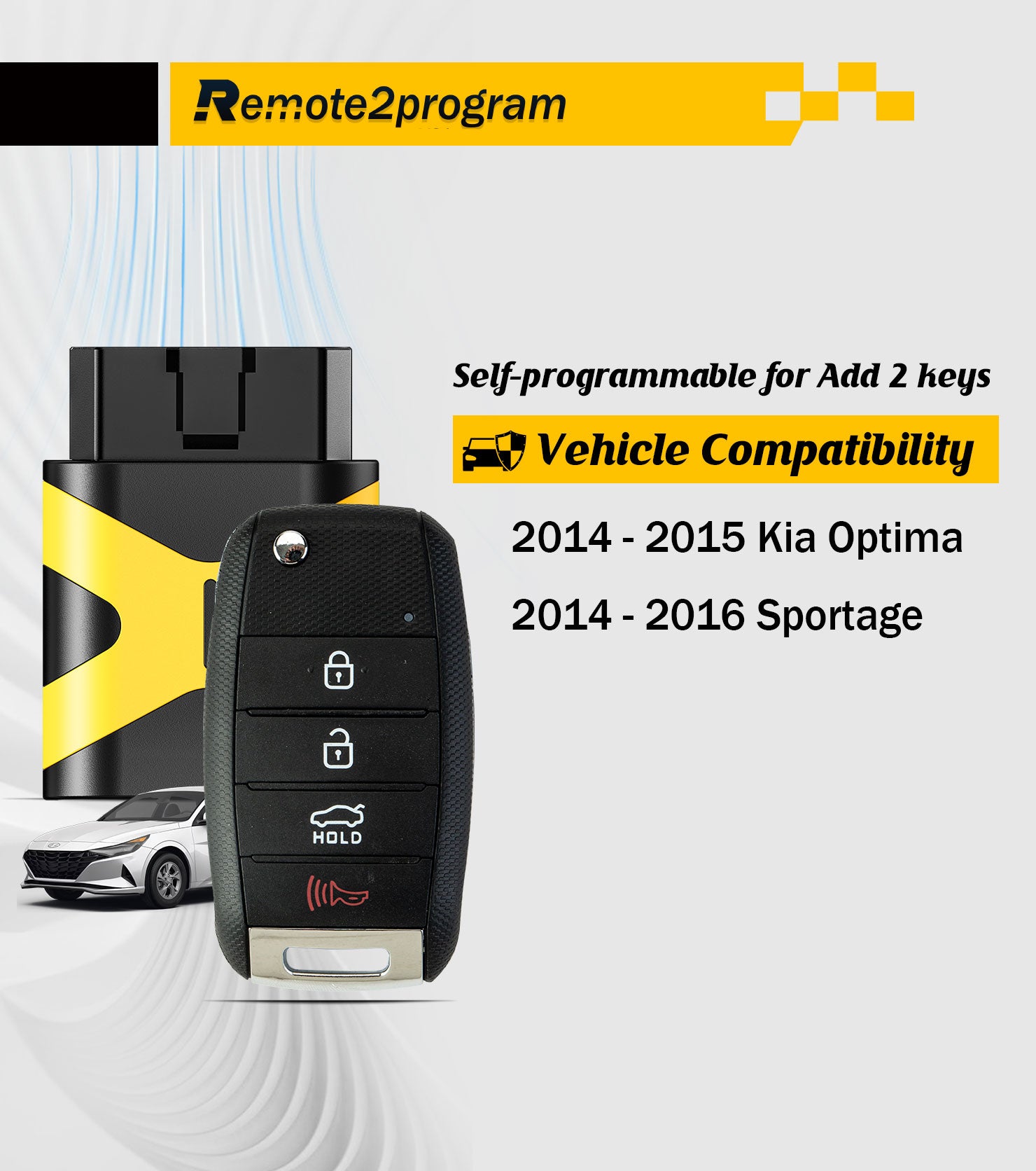 Car Key DIY Programming Kit and Keyless Entry Remote Control Replacement for 2014 2015 Kia Optima/2014-2016 Sportage with FCC: NYODD4TX1306-TFL