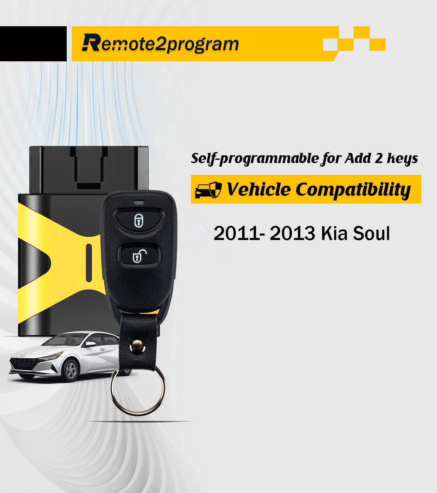 Car Key Remote Programmer Tool and Keyless Entry Remote Replacement for 2011- 2013 Kia Soul with FCC: NYOSEKS-AM08TX