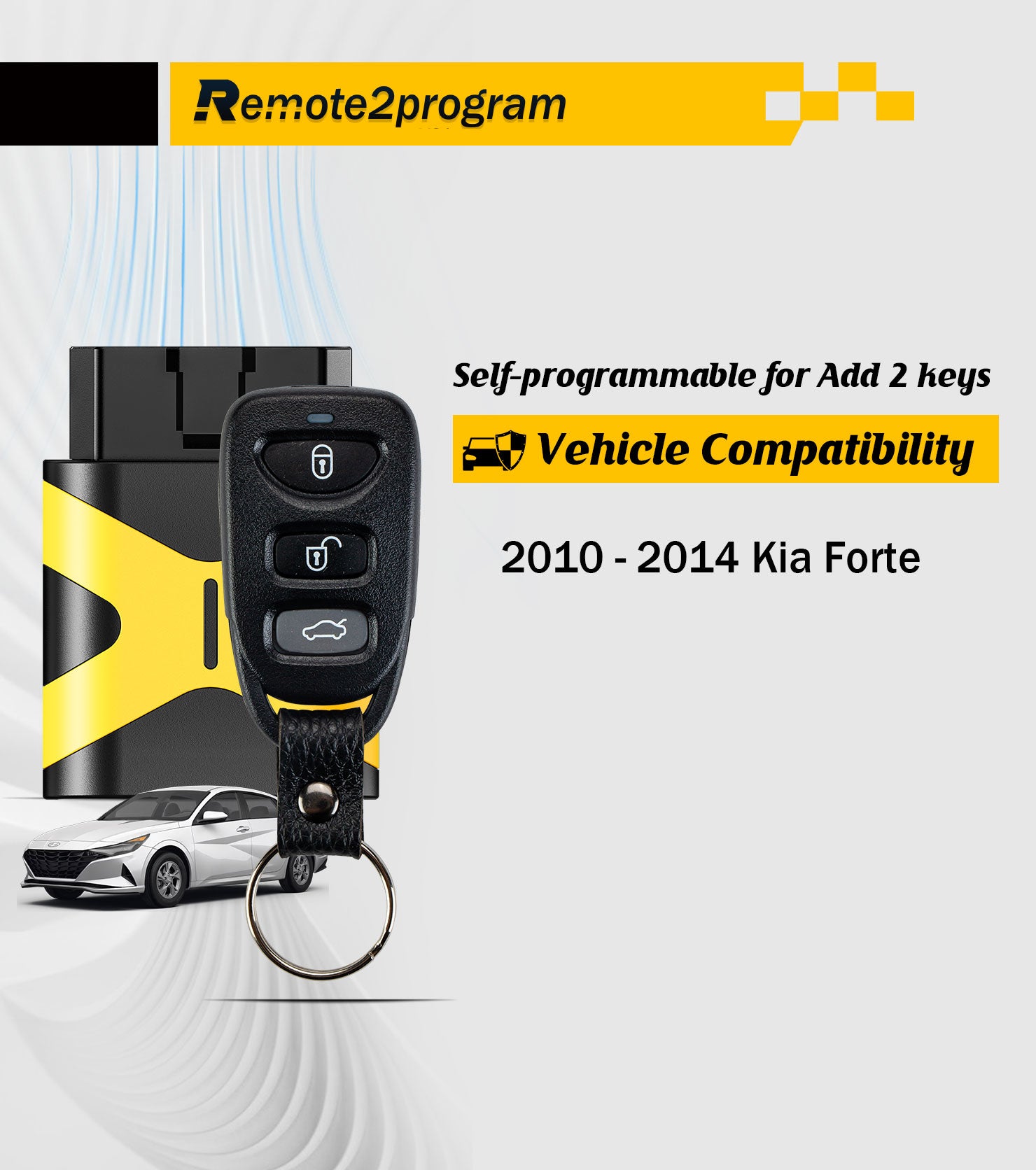 Remote DIY Programming Self Programmable Car Key Fob and Keyless Entry Car Key Replacement for 2010-2014 Kia Forte with FCC: PINHA-T008