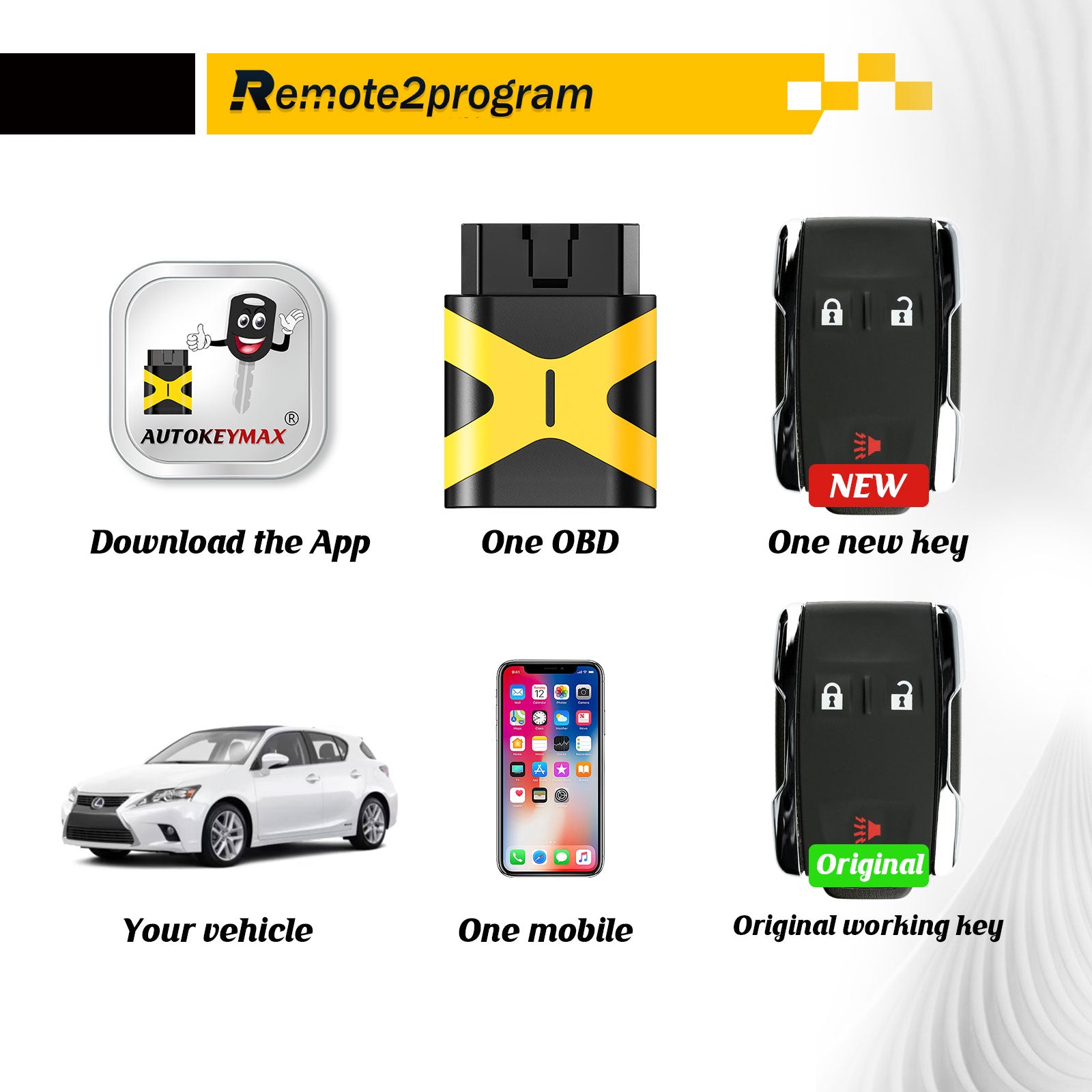 Simple Key DIY Car Key Programmer and Keyless Entry Remote Replacement for GMC and Chevy with FCC: M3N-32337100
