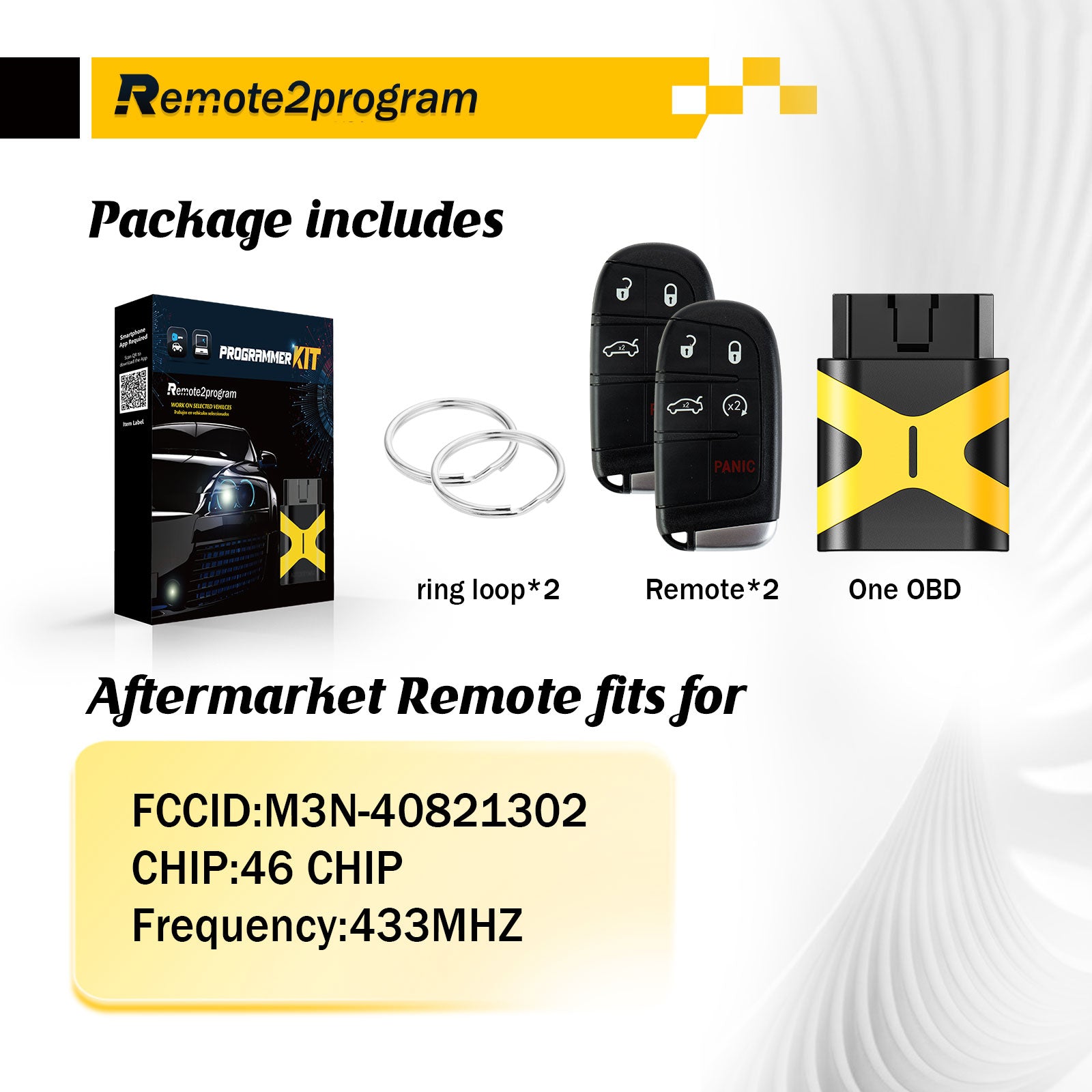Simple and Safe Self Programming Smart Car Key Control/Bluetooth and Keyless Entry Remote Replacement for Dodge/Challenger/Charger/Chr-ysler with FCC: M3N-40821302
