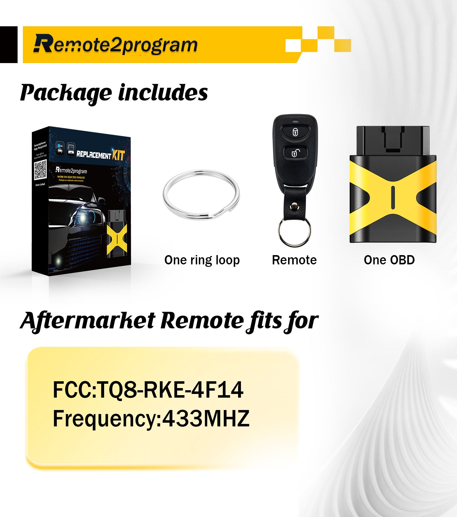 Car Key Remote Simple and Safe Self Programming Car Key Control and Keyless Entry Remote Replacement for 2014-2017 Hyundai Accent with FCC: TQ8-RKE-4F14