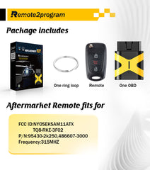 Key Fob DIY Programmer OBD Tool and Uncut Blade Car Key Replacement for 2011-2013 Kia Soul with FCC: NYOSEKSAM11ATx