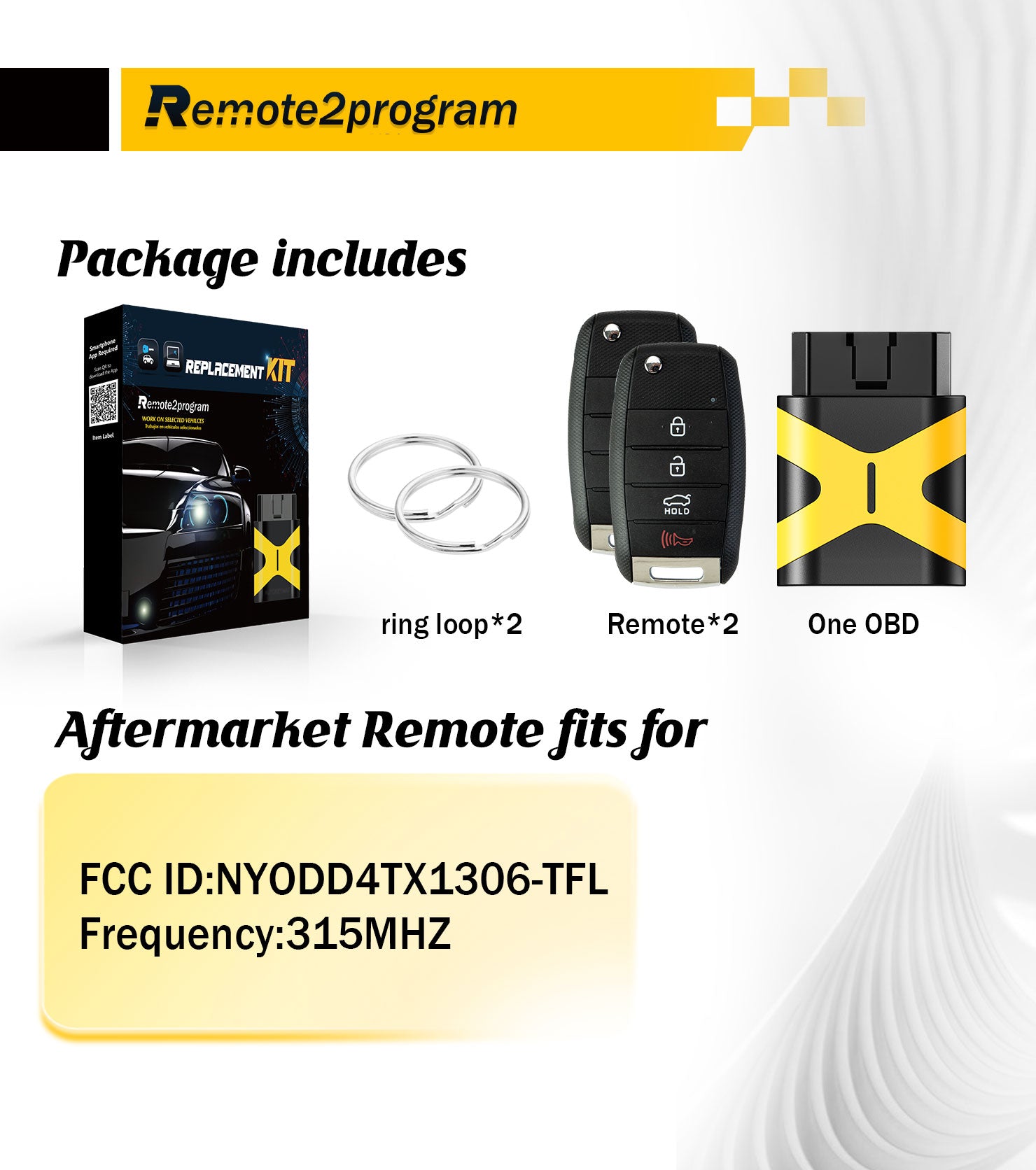 Car Key DIY Programming Kit and Keyless Entry Remote Control Replacement for 2014 2015 Kia Optima/2014-2016 Sportage with FCC: NYODD4TX1306-TFL