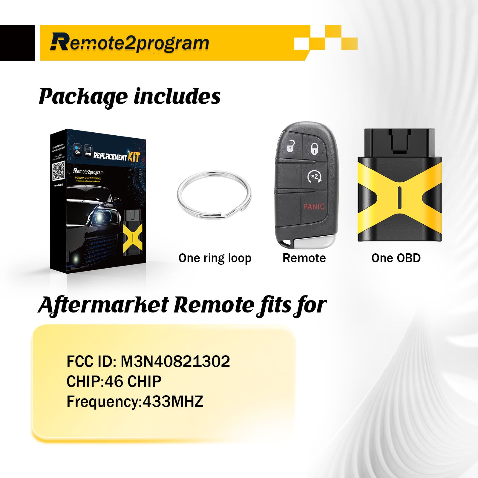 DIY Programming Car Key Keyless Entry Remote Replacement for Dodge Durango/Journey with FCC: M3N-40821302