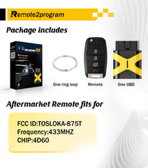 Self Pogrammable Keyless Entry Remote Control Replacement for 2014-2019 Kia Forte with FCC: OSLOKA-875T