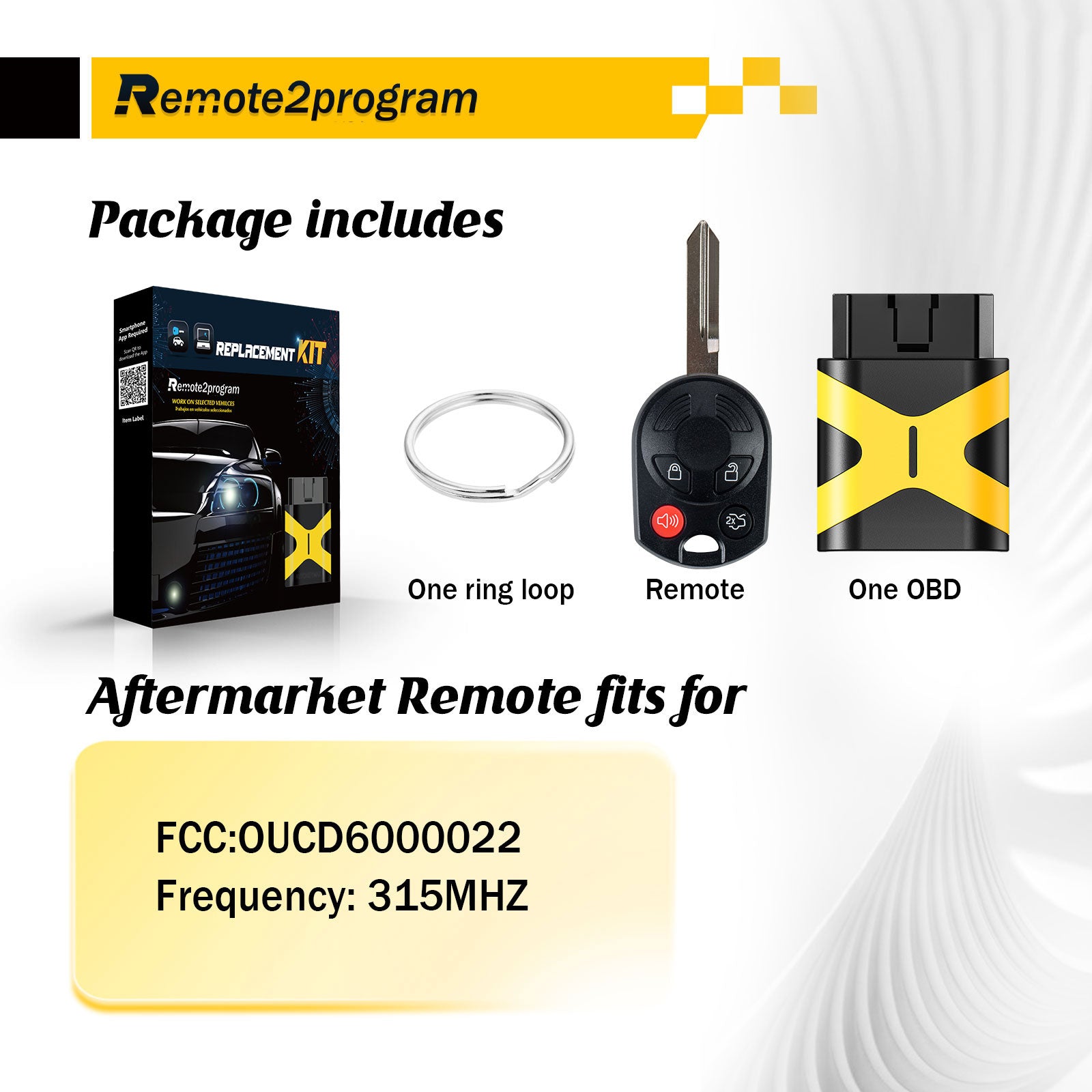 OBD DIY Programmer Scan/No Tool Required and Car Key Fob Replacement for Ford with FCC: OUCD6000022