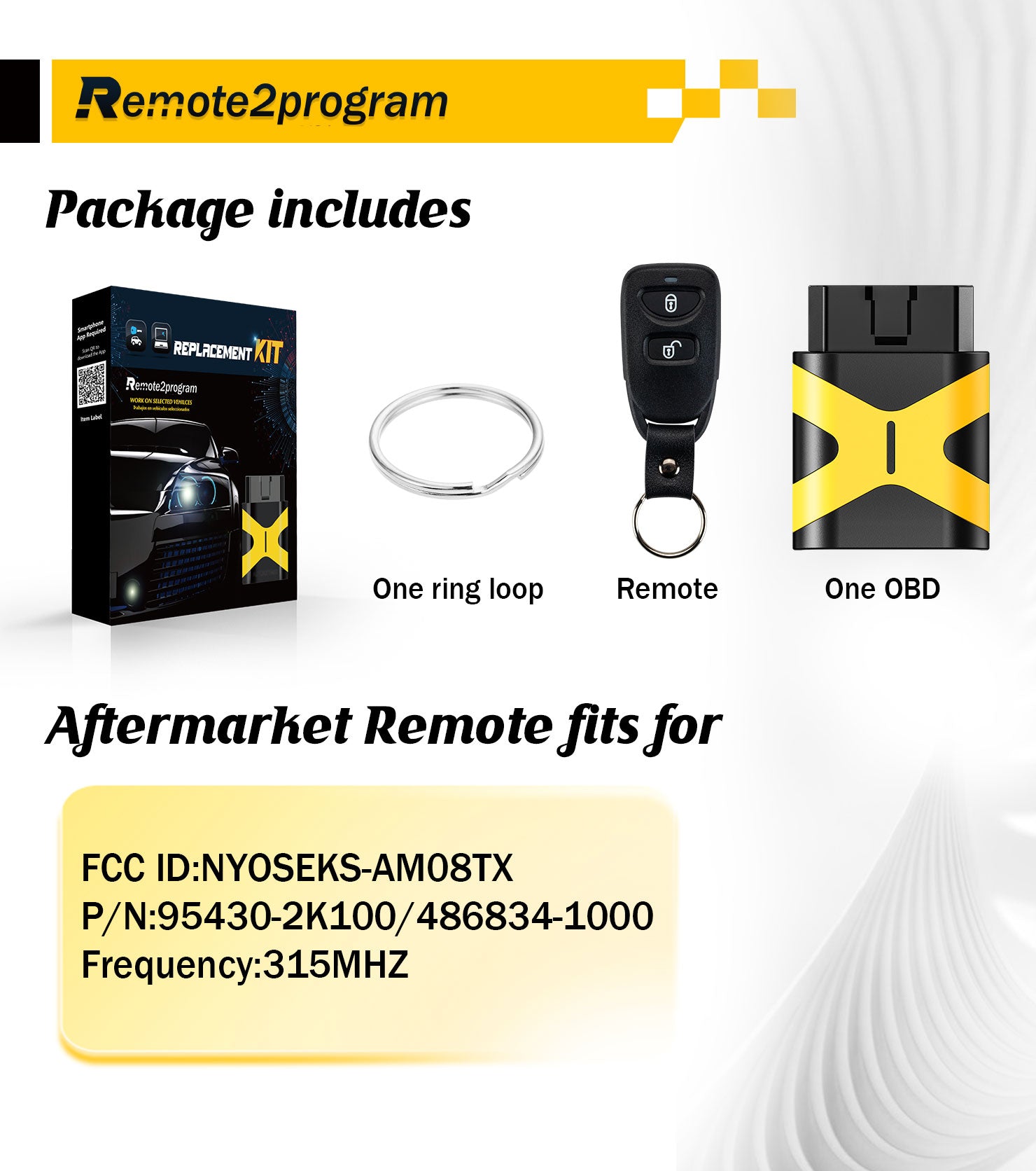 Car Key Remote Programmer Tool and Keyless Entry Remote Replacement for 2011- 2013 Kia Soul with FCC: NYOSEKS-AM08TX