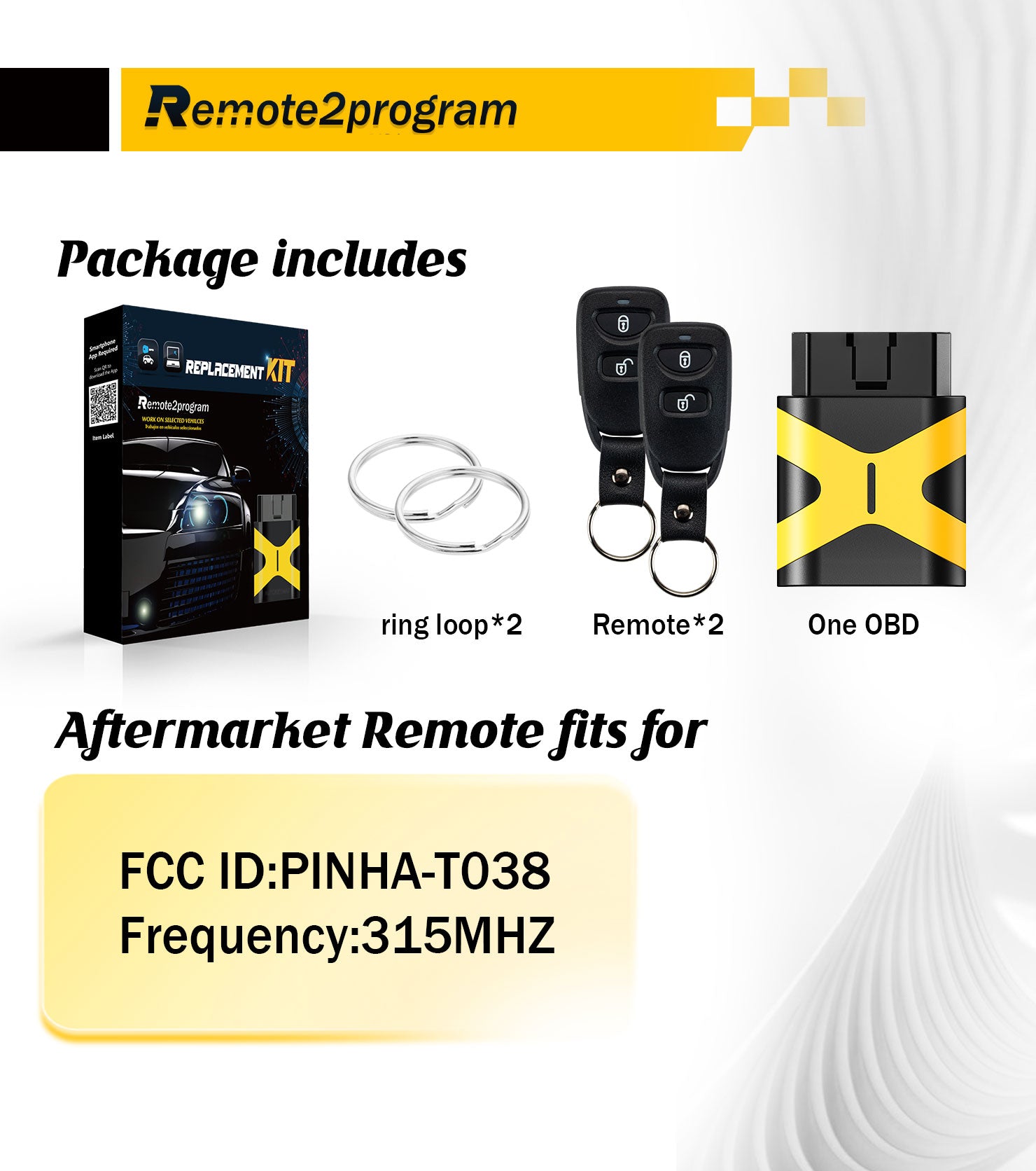 Self Programmable Car Key Fob and Keyless Entry Remote Replacement for 2007-2012 Hyundai Santa FE with FCC: PINHA-T038