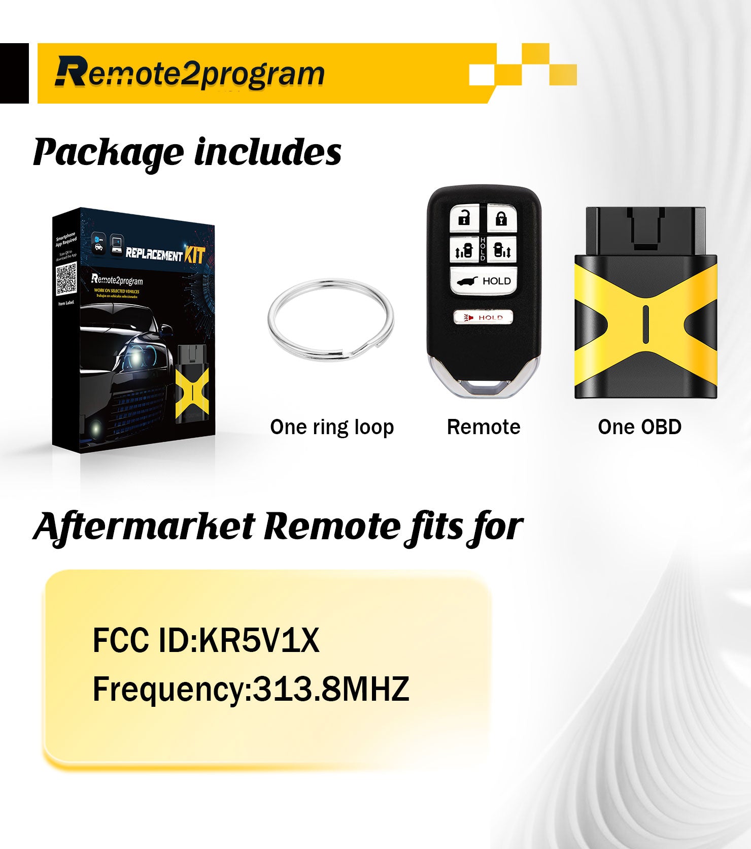 DIY Key Simple and Safe Self Programming Car Key Control and Smart Keyless Entry Remote Replacement for 2014-2017 Honda Odyssey with FCC: KR5V1X