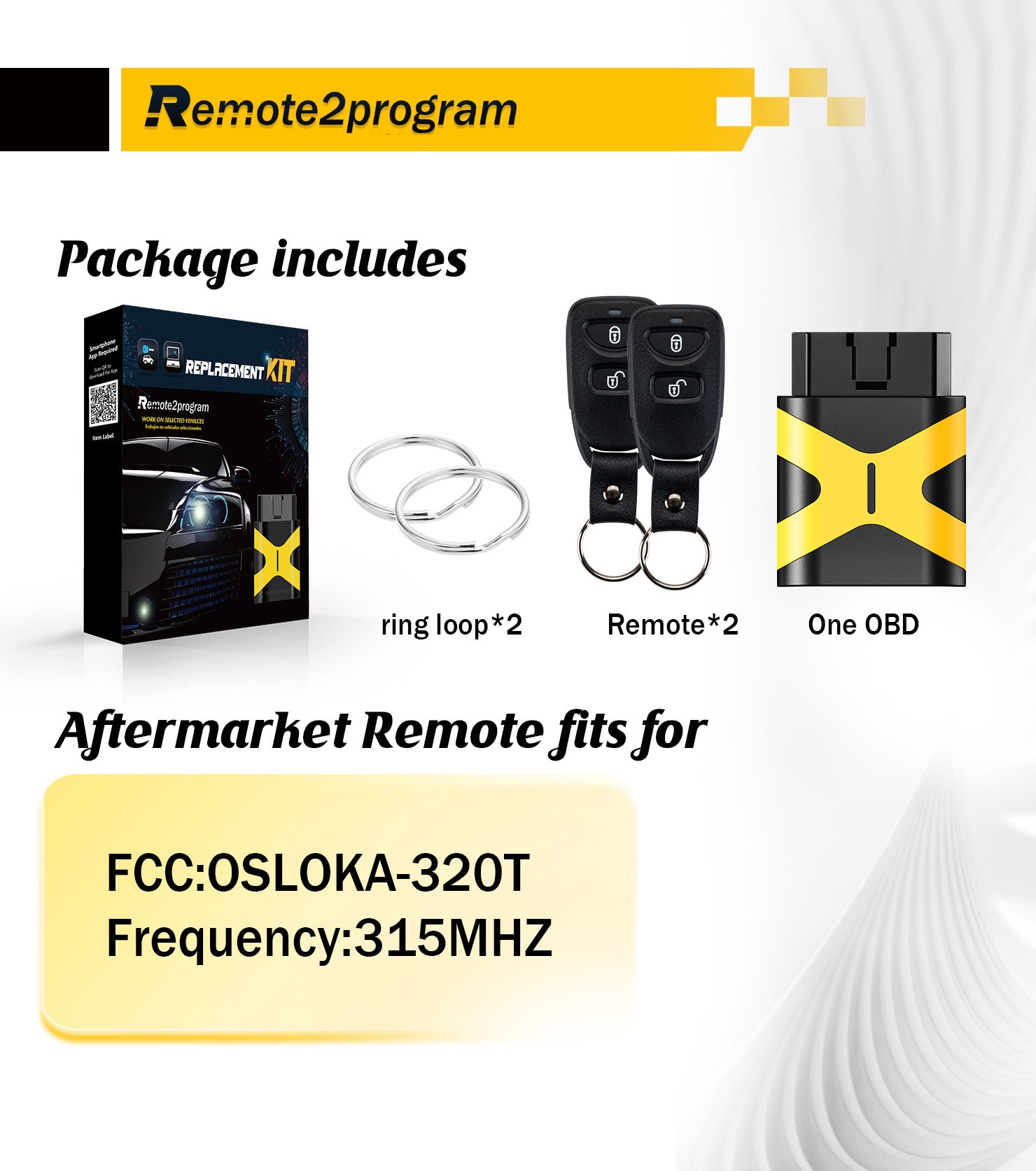 DIY Car Remote Programmer Self Programmable Car Key Fob and Keyless Entry Remote Replacement for 2005-2009 Hyundai Tucson with FCC: OSLOKA-320T