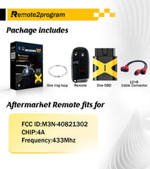 Self Programmable Car Key Fob Smart DIY Programming Remote and Keyless Entry Remote Replacement for Chrysler 200/300/ and for Dodge Charger/Challenger with FCC: M3N-40821302
