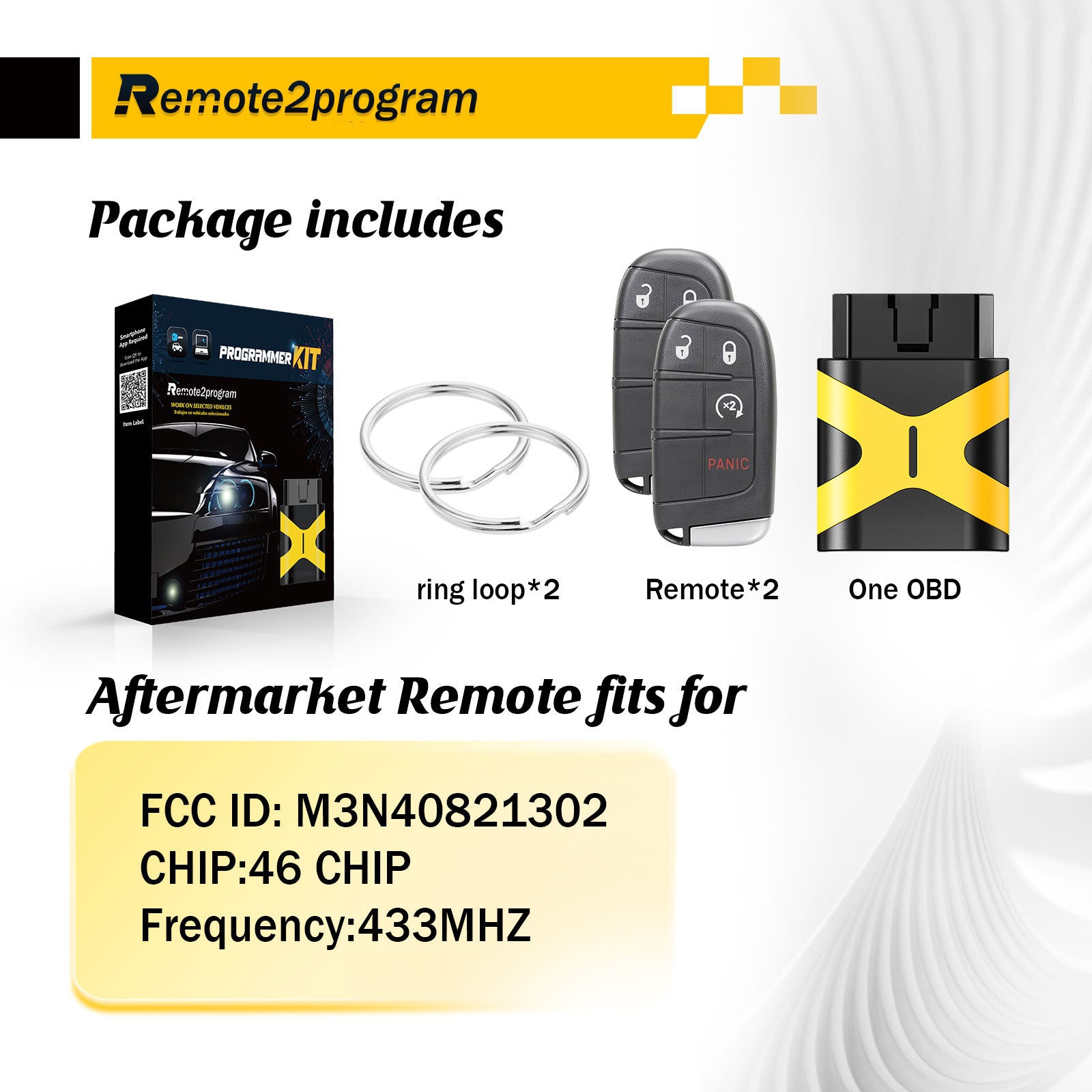 DIY Programming Car Key Keyless Entry Remote Replacement for Dodge Durango/Journey with FCC: M3N-40821302