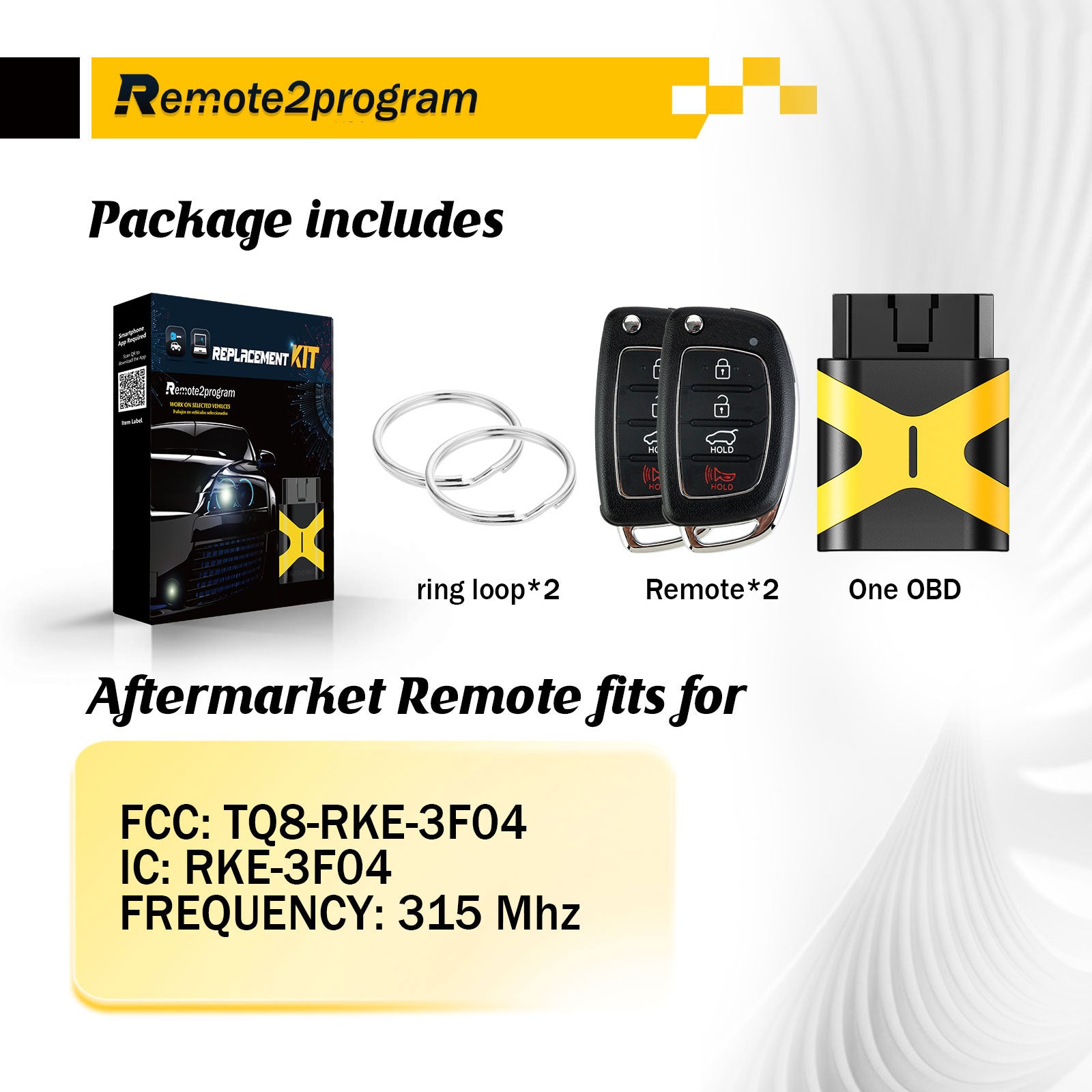 All Key Lost Car Key Programming Tool/Buluetooth/Paring with Smartphone and Uncut Remote FILP Replacment for 2015-2017 Hyundai Sonata with FCC: TQ8-RKE-3F04